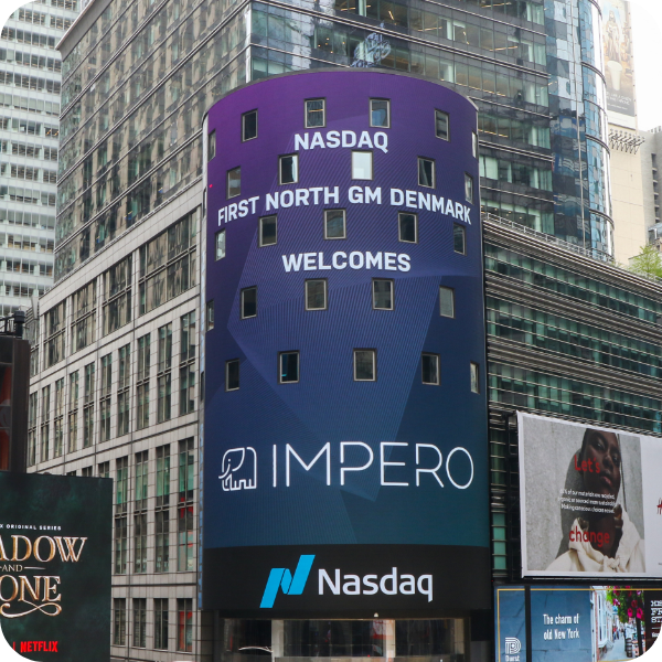 Photo of Impero logo on Nasdaq