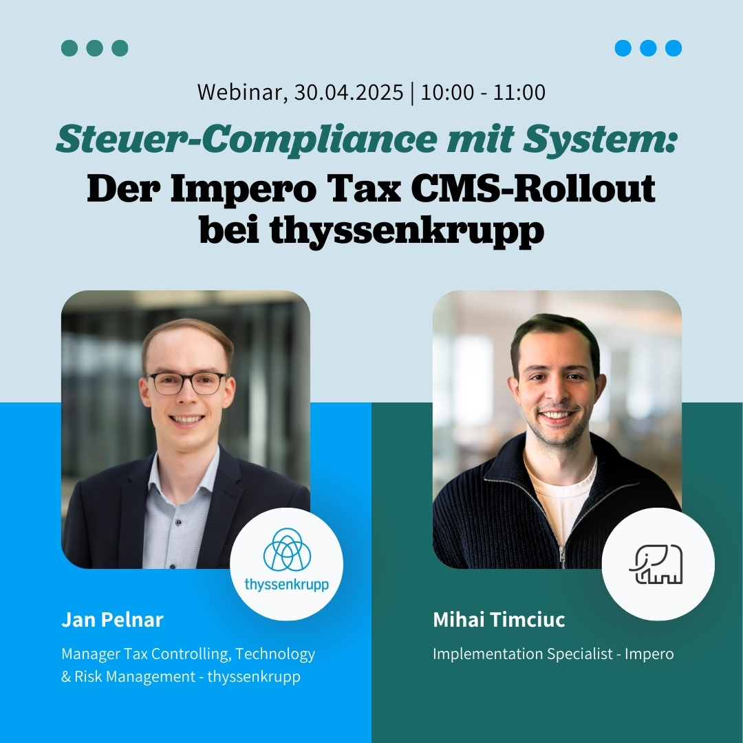 Impero and thyssenkrupp Webinar April 2025 Banner image 1080x1080px